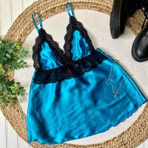 Y2K Lace Lined Slip Top